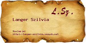 Langer Szilvia névjegykártya